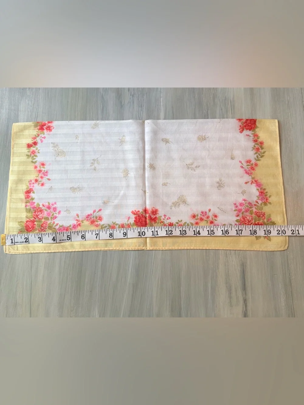 Pierre Balmain Paris French Luxury Vibrant Floral White & Yellow Scarf Bandana